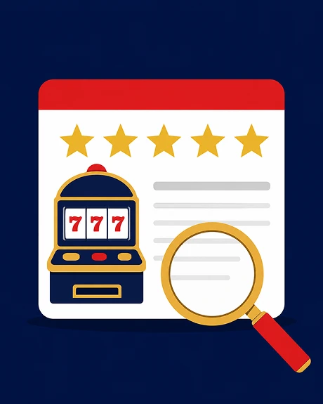 Online casino review card with pokies details