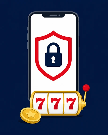 Secure mobile pokies phone with safety check